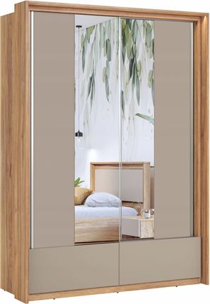 Helvetia Szafa Przesuwna Impressio 150 61 2D2S Z Lustrem Dąb Mauvella / Congo 219Cm