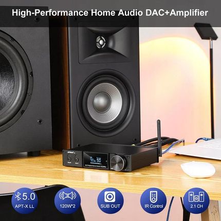Wzmacmiacz audio Aiyima D05 Power Amplifier 5.0 Dac Czarny