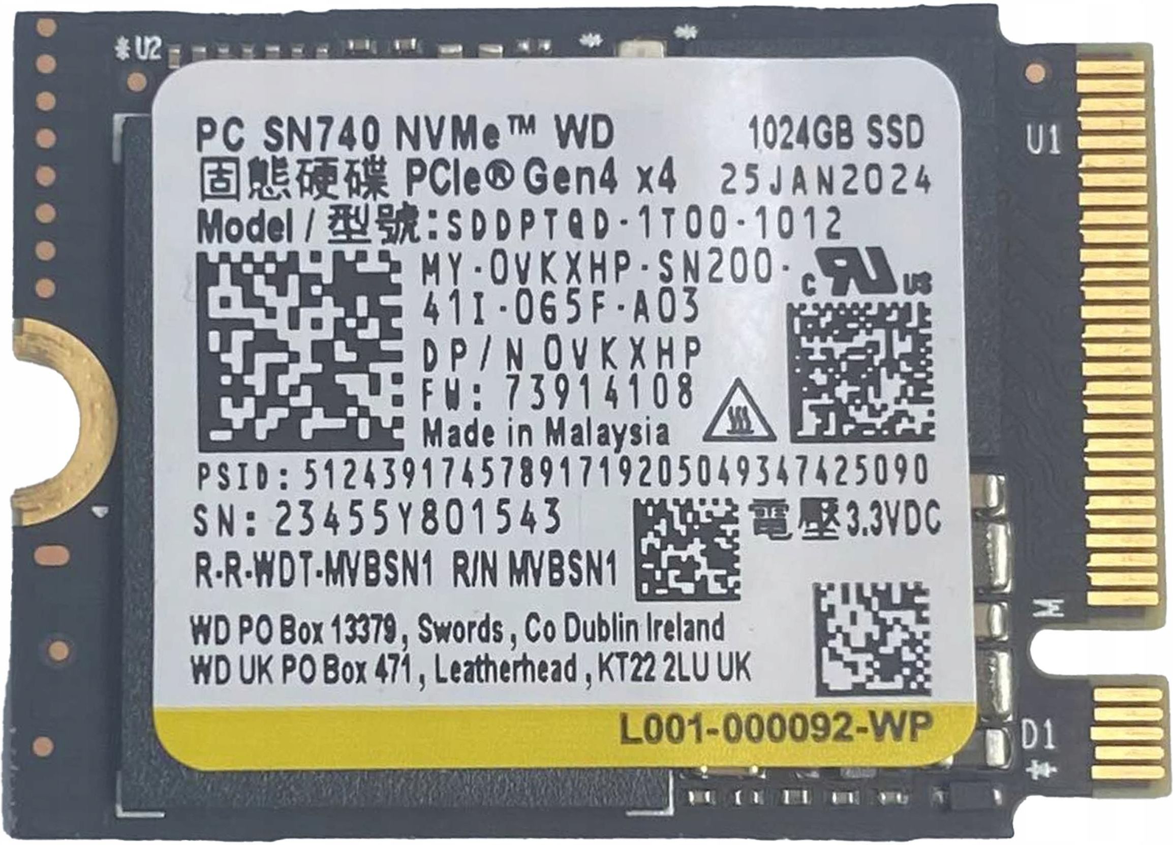 WD SN740 1TB SSD 2230 steamdeck アダプタ付き Western Digital SN740 NVMe M.2 SSD 2230 1TB 2TB PCIe 4.0