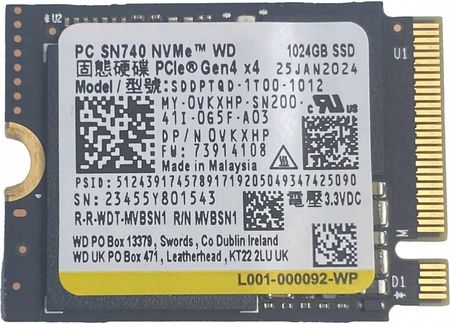 Steam Deck LCD 1TB (WD sn740 1tb) Dysk SSD Western Digital Szybki