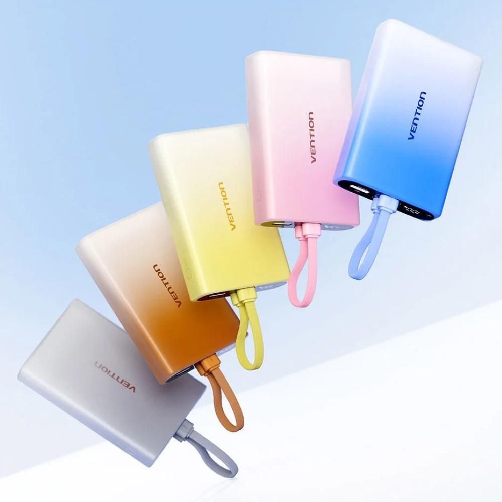фото Зовнішній акумулятор (павербанк) Vention 10000mAh 22.5W Yellow (FHZY0) 1