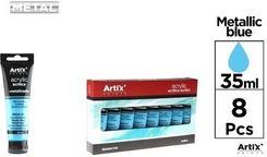 Zdjęcie Artix Farba Akrylowa Niebieska Metaliczna 35Ml 8Szt - Kórnik