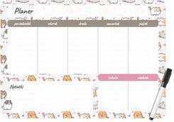 Zdjęcie Planer Suchościeralny Magnetyczny 25 X 35Cm Biurfol Z Nadrukiem Kittens Układ Tygodniowy Poziomy Pm 02 35  - Września