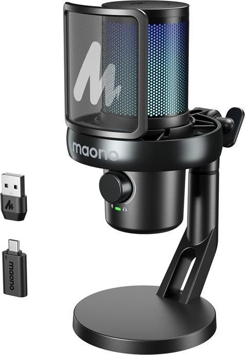 фото Микрофон Maono DM40 Pro Black — беспроводной конденсаторный микрофон для стриминга, подкастов и гейминга