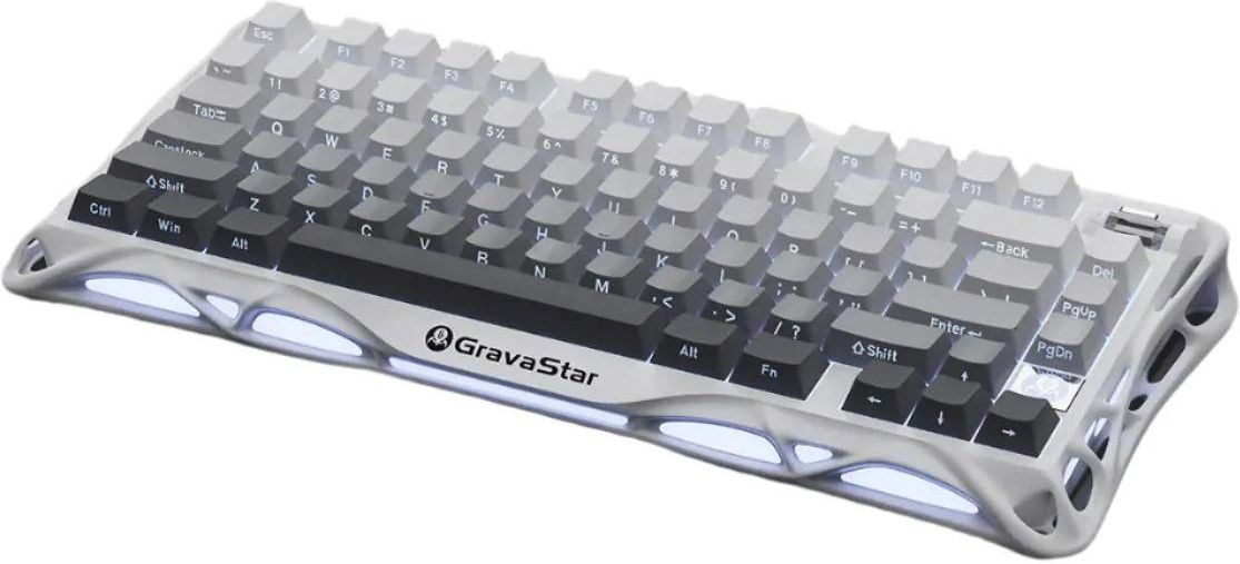 GravaStar Mercury K1 Pro ホワイト GravaStar Mercury K1 Pro klawiatura gamingowa BT5.0/2.4G/USB-C, 75