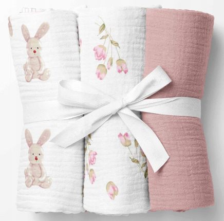 Ankras Pieluchy Muślinowe Grube Kreszowane Pieluszki 100% Bawełna Bunny