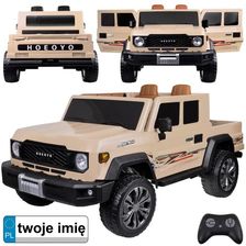 Zdjęcie Jokomisiada Duże Auto Pickup Na Akumulator Elektryczne Dla Dzieci 2Os 4X4 Paka Pa0329 Beżowy - Dobczyce