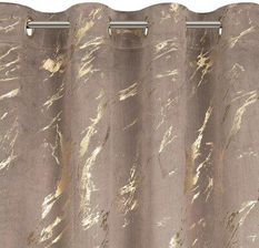 Zdjęcie Zasłona gotowa Molly 140x250 brązowa złota welurowa na przelotkach - Suraż