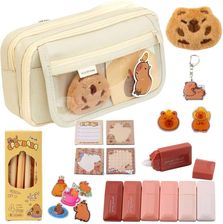 Zdjęcie Lean Piórnik Szkolny Dwukomorowy Z Kieszonkami Dodatki Kapibara 21X12cm - Kraków