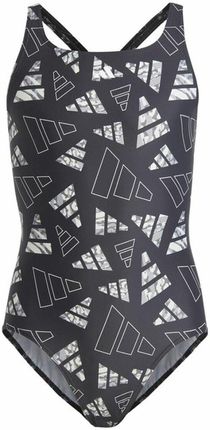 adidas Strój Kąpielowy Dla Dziewczynki Aop Bars Suit Szary 7 8 Lat
