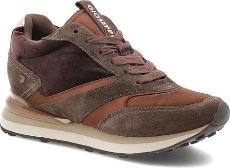 Brązowe Sneakersy Gioseppo Eleganckie Obuwie Damskie Na Koturnie