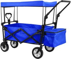 Zdjęcie Timeless Tools Składany Wózek Ogrodowy Z Dachem Ciągany-Pchany Ciemnoniebieski - Głowno