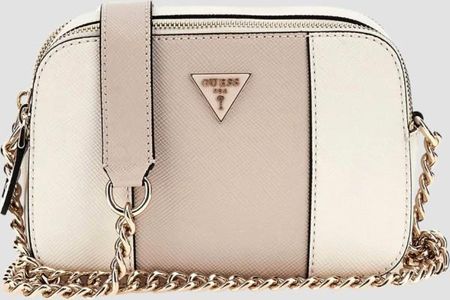 GUESS Biało-beżowa kopertówka damska Noelle II