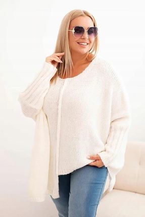 Sweter Damski Plus Size Czarny Rękaw 3/4 Oversize Dzianina 2XL–4XL