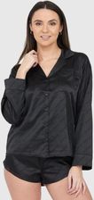 Zdjęcie JUICY COUTURE Czarna satynowa koszula piżamowa w logo, Rozmiar L - Pruszków