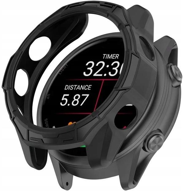Kwmobile 2 Custodie In Vetro Temperato Per Garmin Forerunner 970 47mm – Protezione Trasparente E Nera