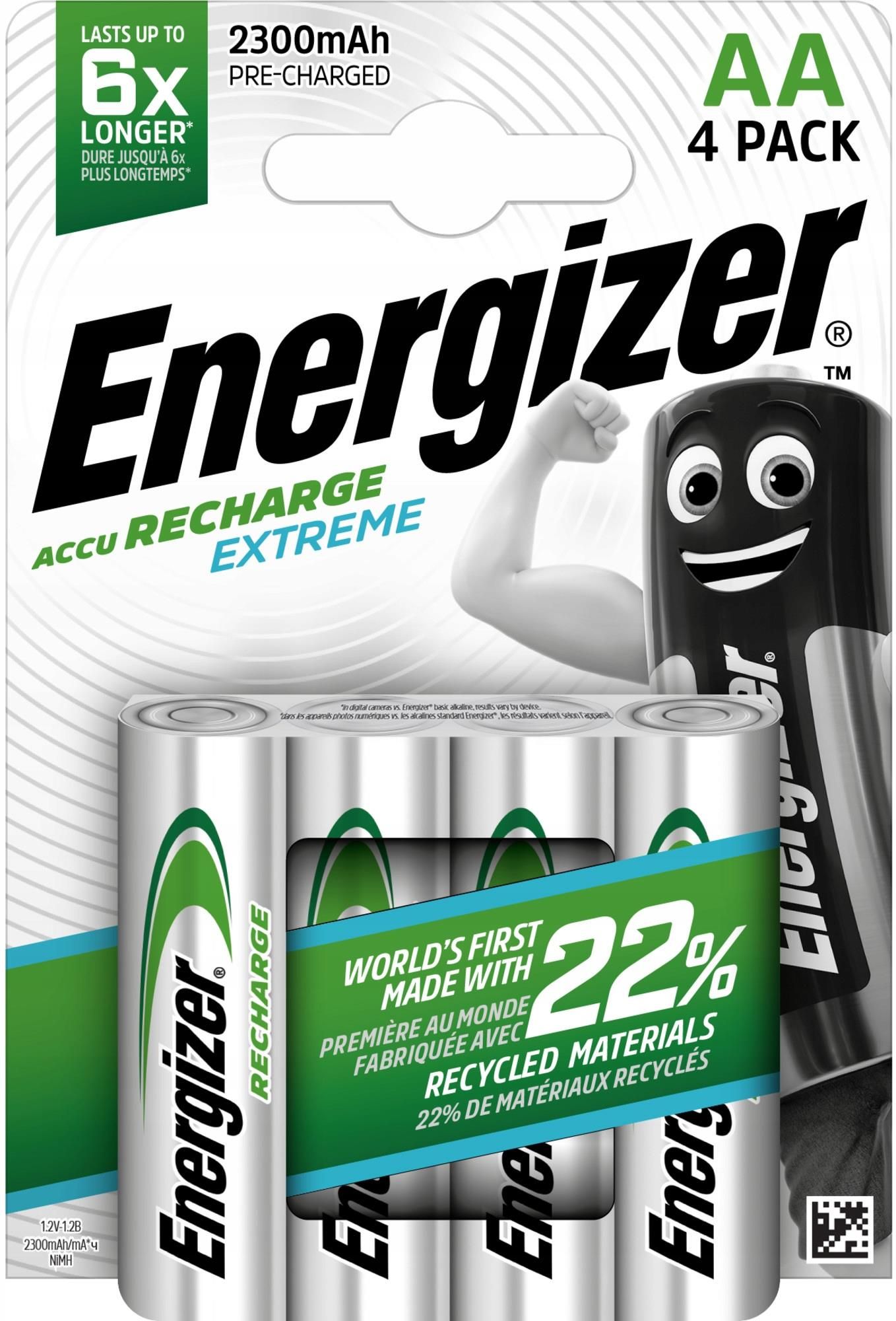 Energizer Akumulatorki Recharge Extreme Aa (R6) 2300mAh Blister 4 Szt Energizer Akumulatorki Recharge Extreme Aa (R6) 2300mAh Blister 4 Szt