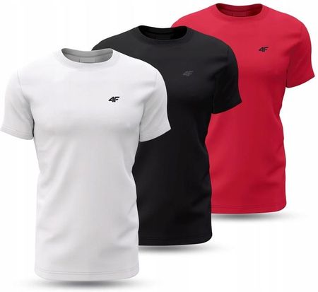 KOSZULKA MĘSKA 4F T-SHIRT SPORT BAWEŁNIANY KOMPLET ZESTAW 3PAK LIMITOWANA