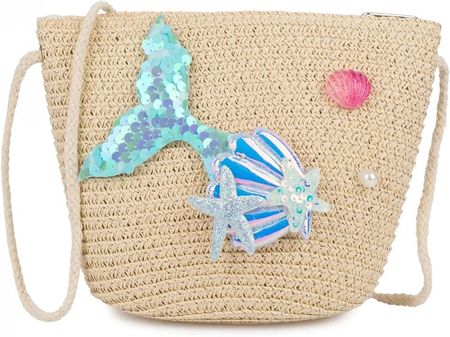 Torebka Dziecięca Słomkowa z Syrenim Ogonem i Muszelkami