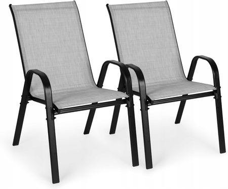 Multigarden Zestaw Komplet 2 Krzeseł Ogrodowych Na Taras Balkon Jasny Szary Sc092Kdlightgray