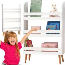 Zdjęcie Regał na Zabawki Książki Biały dla Dzieci Półka Szafka z 3 Półkami 95 cm - Rybnik