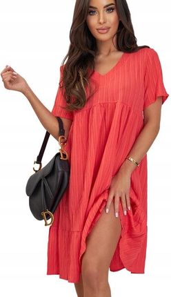 Sukienka damska letnia zwiewna rozkloszowana falbanki midi bawełniana mini