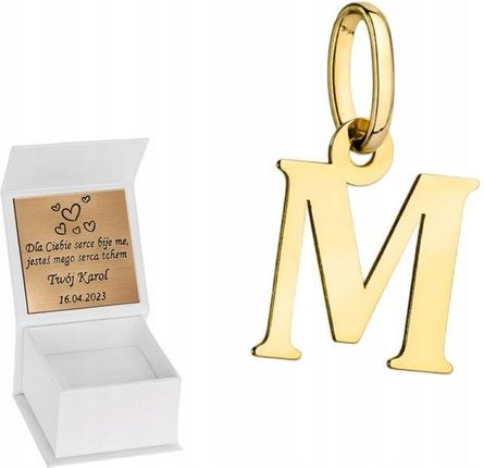 Galeria Jubilerska Złota zawieszka LITERKA M 585 GRAWER GRATIS