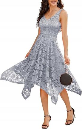 MEETJEN ELEGANCKA SUKIENKA KOKTAJLOWA Z KORONKĄ NOWA 2XL