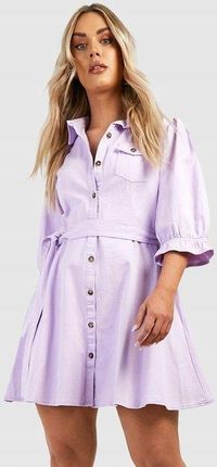 BOOHOO FIOLETOWA MINI JEANSOWA SUKIENKA GUZIKI KIESZEŃ 6HV NG2__48