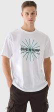 Zdjęcie Męski t-shirt z nadrukiem 4F 4FRSS24TTSHM2540 - biały - Dynów