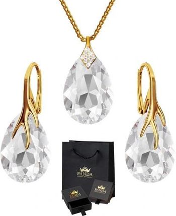 Galeria Jubilerska Pozłacany Komplet Biżuterii Ślubnej Prezent Zestaw