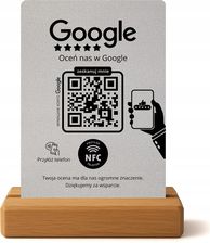 Zdjęcie Szary stand Google – stojak NFC i QR, prezenter opinii klientów - Czaplinek