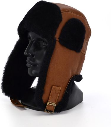 Czapka z obszyciem z barana Leon zimowa pilotka