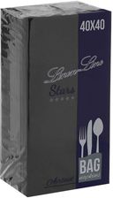 Pochetki/Etiu Na Sztućce Airlaid Bulkysoft 5 Stars Czarne 1W. Składne 1/8 Opakowanie A'25.