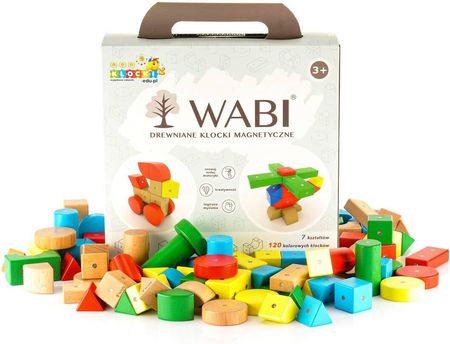 Drewniane klocki magnetyczne WABI 120 el. [456 ruchomych magnesów]