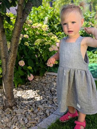 Sukienka muślinowa szara rozmiar 152