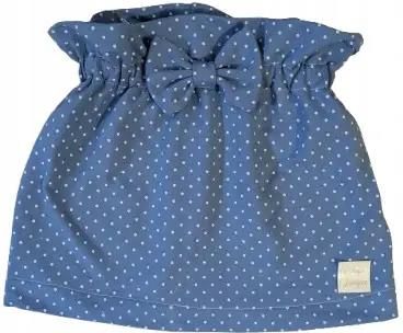 Spódniczka z kokardką kropki na niebieskim rozmiar 86