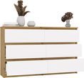 Topeshop Komoda Malwa M6 120 Dąb Artisan Biały 120Cm