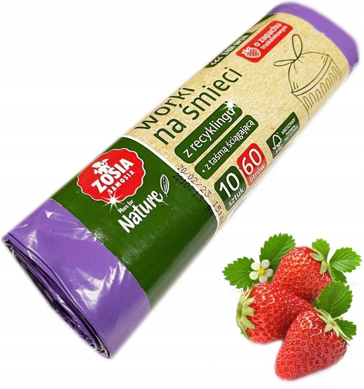 Zosia Samosia Worki Na Śmieci Z Taśmą Zapachowe 60 Litrów 10Szt