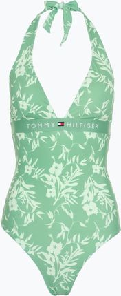 Strój kąpielowy jednoczęściowy damski Tommy Hilfiger Halter One Piece Rp Print floral tropic aop fort green