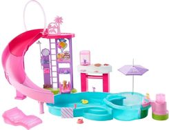 Zdjęcie Barbie Basen Marzeń Zestaw z 6 obszarami zabawy, w tym zjeżdżalnią i jacuzzi + ponad 20 akcesoriów JFP01 - Świecie