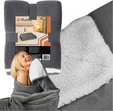 Zdjęcie Koc dwustronny 150x200cm ciemnoszary Ruhhy 26292 - Katowice