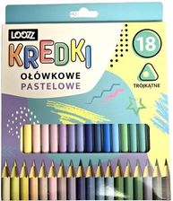 Zdjęcie Loozz Kredki Ołówkowe Trójkątne Pastelowe 18szt. - Golub-Dobrzyń