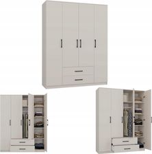 Zdjęcie Topeshop Szafa Duża 160Cm Drążek Półki 2 Szuflady Kaszmir Beż - Sierpc