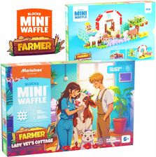 Zdjęcie Marioinex klocki WAFFLE mini FARMER - Domek Pani weterynarz, 100 elementów - Tyszowce