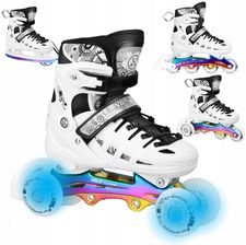 Zdjęcie Nils Extreme Wrotki 4W1 Łyżworolki Rolki Regulowane Rekreacyjne Łyżwy Kółka Led 39-42 - Łasin