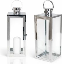 Zdjęcie Estilohome Lampion Na Taras Srebrny Chromowany Glamour 49Cm - Wyszków