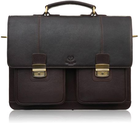 Teczka męska na dokumenty skórzana aktówka podróżna Paolo Peruzzi AY-03-BR