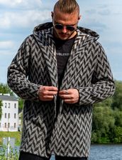 Wełniany kardigan z kapturem, szary, ciepły sweter w stylu boho – idealny na prezent, kardigan unisex