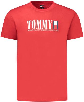 TOMMY HILFIGER MĘSKA KOSZULKA Z KRÓTKIM RĘKAWEM, CZERWONA